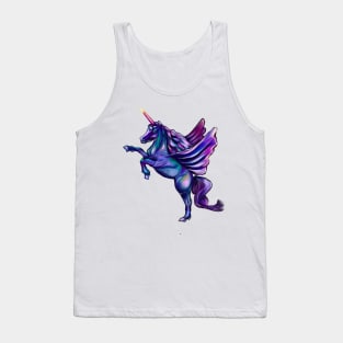 Unicorn  light background - sparkly, glittery, magical, winged unicorn Tank Top
